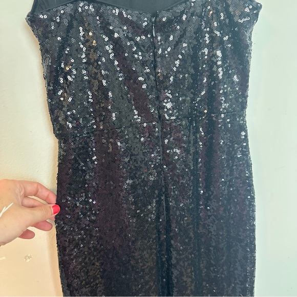 LULUS- Forever Your Girl Black Sequin Faux-Wrap Bodycon Maxi Dress Formal Prom - Picture 8 of 13